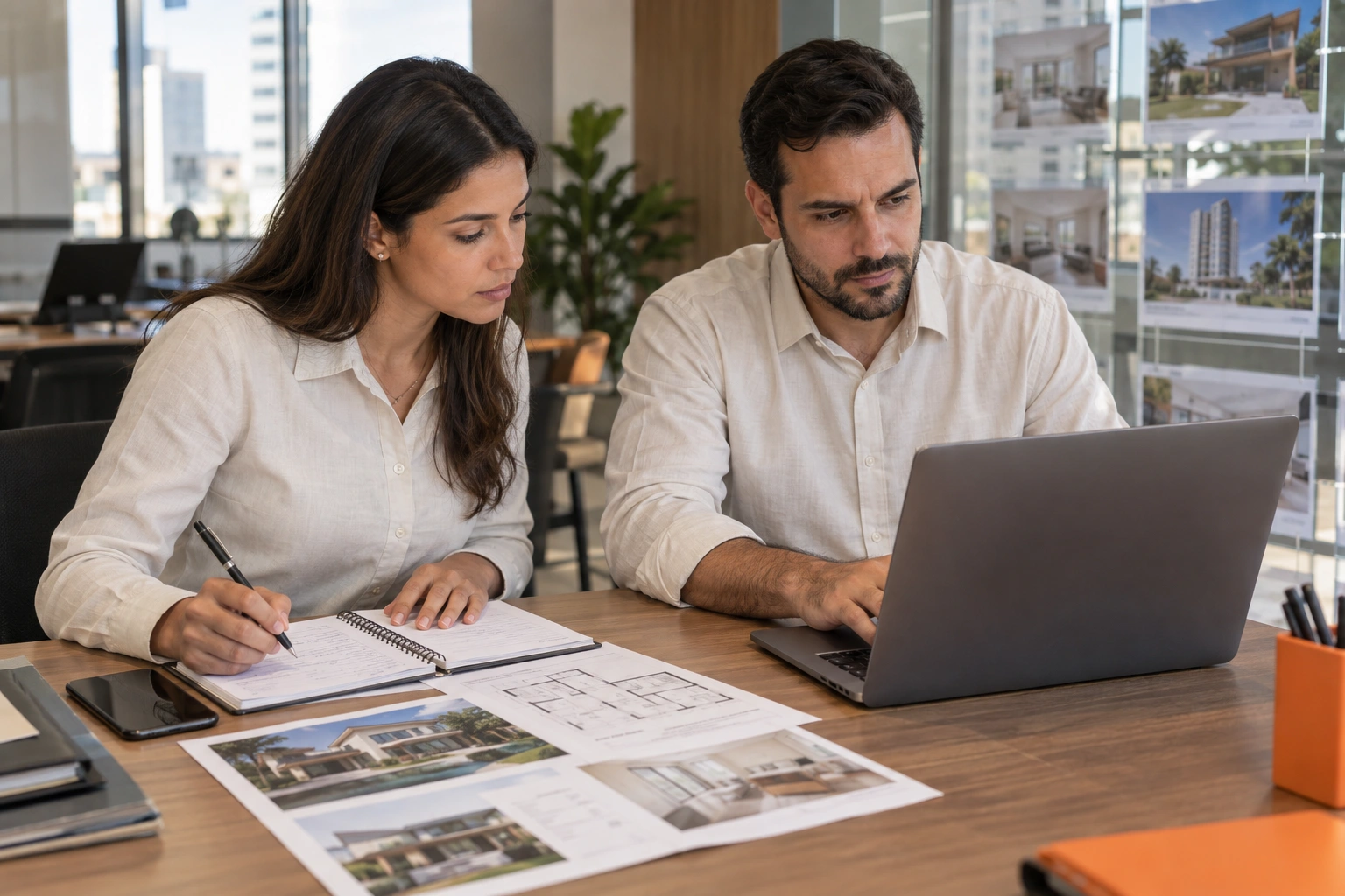 da equipe imobiliária: configurar a operação em conjunto.
