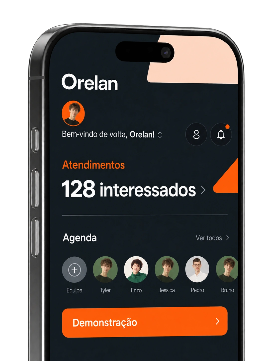 Tela Orelan em um celular.