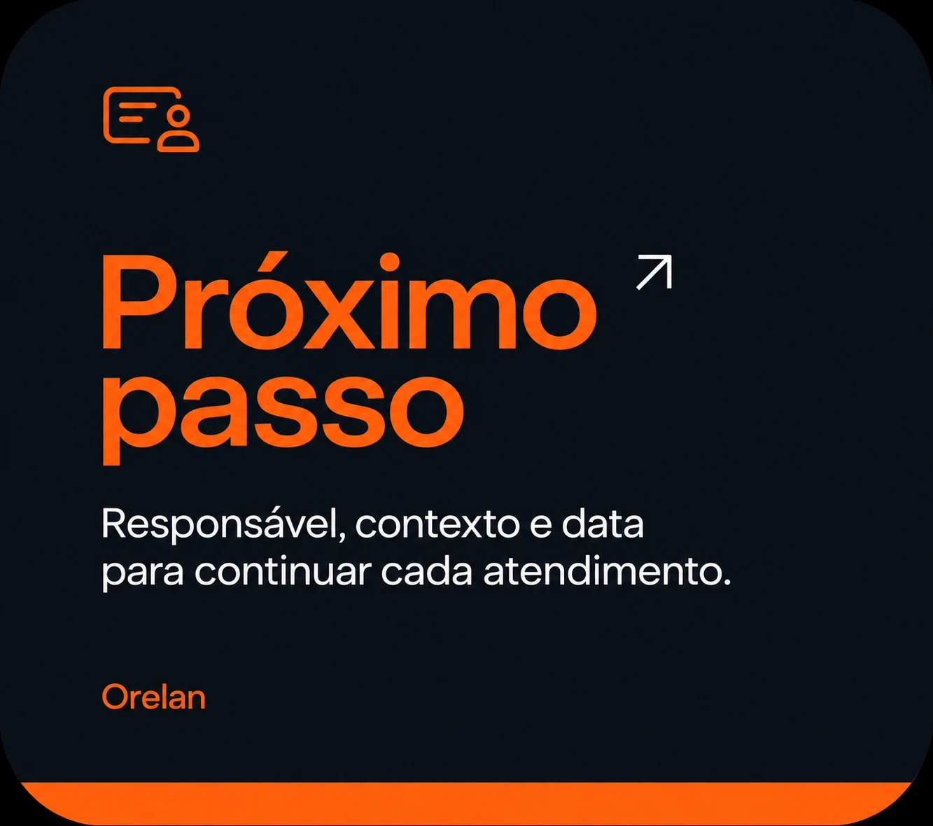 O próximo passo de cada oportunidade com responsável, contexto e data.